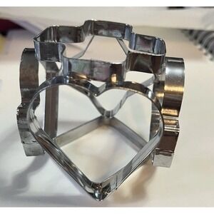 ANTIQUE VTG  Rowoco 1982‎ METAL 6-SIDED Shapes COOKIE CUTTER PATTERN BALL